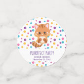 Rainbow Confetti Cute Kitty Chat Anniversaire (Petit recto)