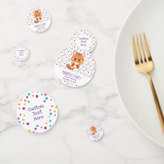 Rainbow Confetti Cute Kitty Chat Anniversaire (Groupe)