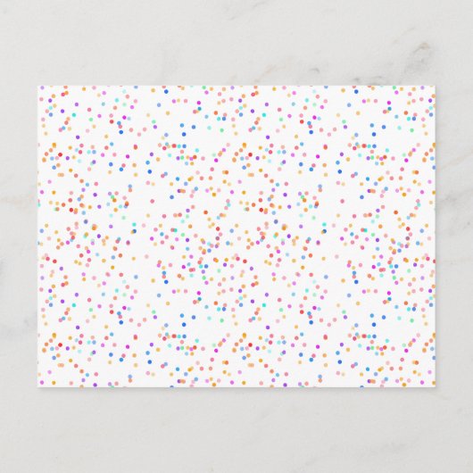 Rainbow Confetti Gold Script Sla de datum op Aankondigingskaart (Achterkant)