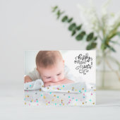 Rainbow Confetti Happy Nieuwjaar Briefkaart (Staand voorkant)