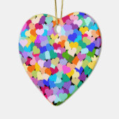 Rainbow Confetti Hearts Hartvormig siervormig Keramisch Ornament (Links)
