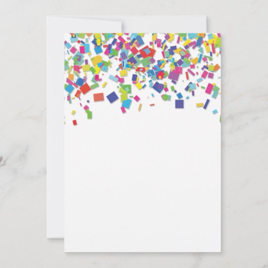 Rainbow Confetti | Invitation de fête d'anniversai (Dos)