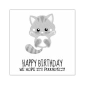 Rainbow Confetti Leuke Kitty Cat Happy Birthday Rubberstempel (Afrduk)