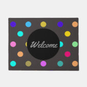 Rainbow confetti polka dot door mat (Voorkant)