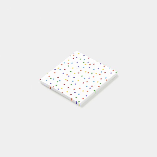 Rainbow Confetti Polka Dot Post-it® Notes (Schuin)