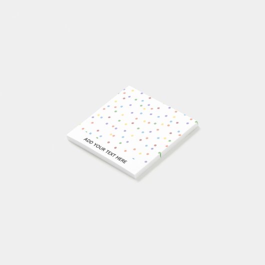 Rainbow Confetti Polka Dot Post-it® Notes (Schuin)