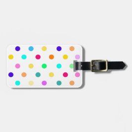 Rainbow Confetti polka dots bagagelabel