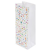Rainbow Confetti Waterverf Stippen Gift Bag Wijn Cadeautas (Achterkant Gekanteld)