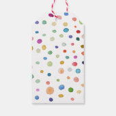 Rainbow Confetti Waterverf Stippen Gift Label Cadeaulabel (Achterkant)