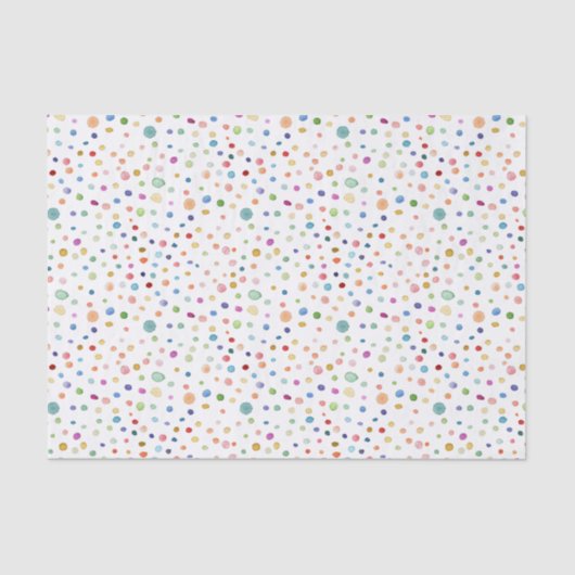 Rainbow Confetti Waterverf Stippen Tissue Paper Tissuepapier (Voorkant)