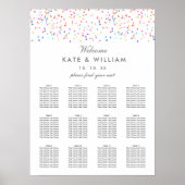 Rainbow Confetti Wedding-plattegrond Poster (Voorkant)