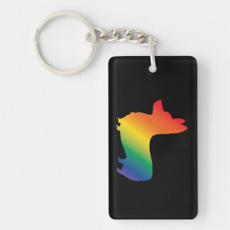 Rainbow corgi sleutelhanger