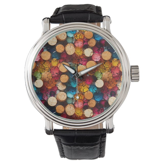 Rainbow Cork horloge (Voorkant)