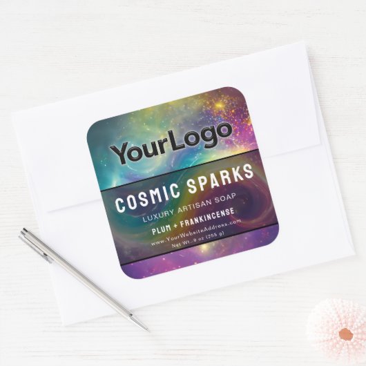 Rainbow Cosmic Galaxy Artisan Product Labels (Envelop)