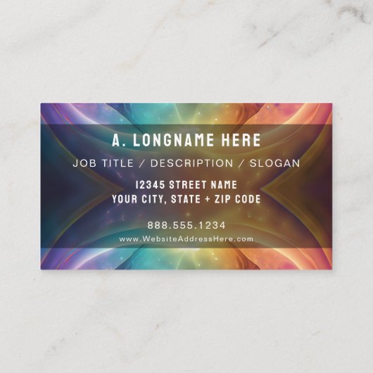 Rainbow Cosmic Galaxy Reiki Healer Company Logo Visitekaartje (Achterkant)