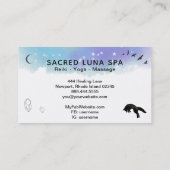 *~* Rainbow Cosmic Moon Fox Leaping Pine Trees Visitekaartje (Achterkant)