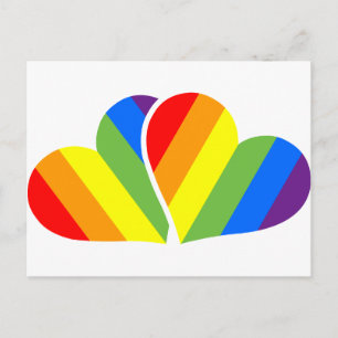 Rainbow Couple Hearts Lover Briefkaart