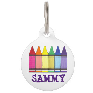 Rainbow Crayon Crayons Art Artist Pride Pet Tag Huisdierpenning