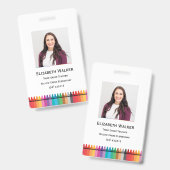 Rainbow Crayon School Badge (Front & Back)
