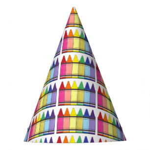 Rainbow Crayons Artist Art Class Verjaardagsfeest Feesthoedjes