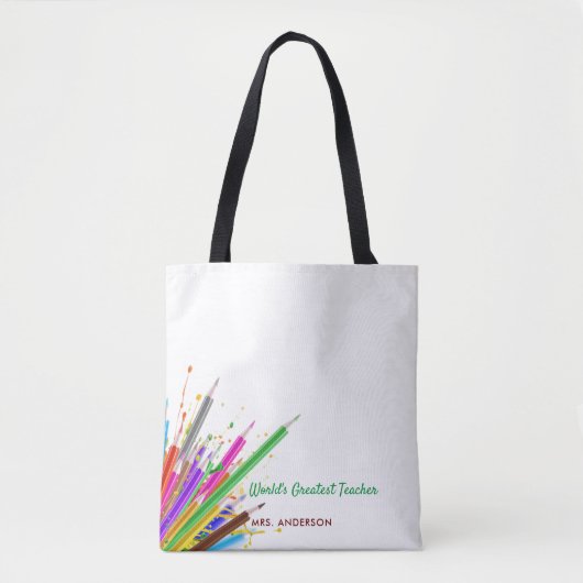 Rainbow Crayons Kindergarten Sac fourre-tout cadea (Devant)