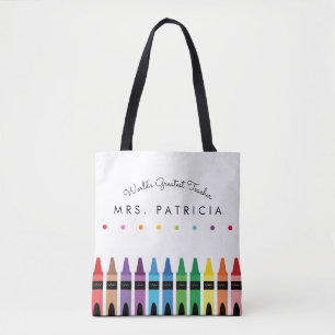 Rainbow Crayons Kindergarten Teacher Gift Draagtas