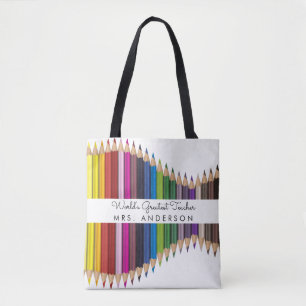 Rainbow Crayons Kindergarten Teacher Gift Draagtas