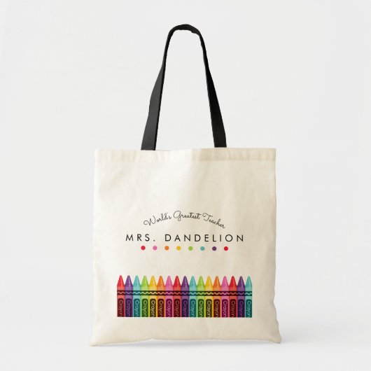Rainbow Crayons Kindergarten Teacher Gift Tote Bag (Voorkant)