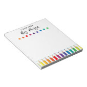 Rainbow Crayons Kindergarten Teacher Notitieblok (Schuin)