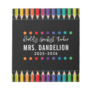 Rainbow Crayons Kindergarten Teacher Notitieblok
