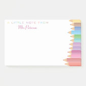 Rainbow Crayons Leraar Waardering Schattige Kleurr Post-it® Notes (Voorkant)