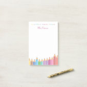 Rainbow Crayons Leraar Waardering Schattige Kleurr Post-it® Notes (Op bureau)
