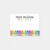 Rainbow Crayons Preschool leraar Sticky Notes (Voorkant)