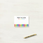 Rainbow Crayons Preschool leraar Sticky Notes (Op bureau)