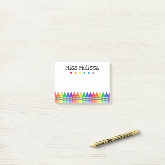 Rainbow Crayons Preschool leraar Sticky Notes (Op bureau)