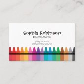 Rainbow Crayons Preschool Leraar Visitekaartje (Voorkant)