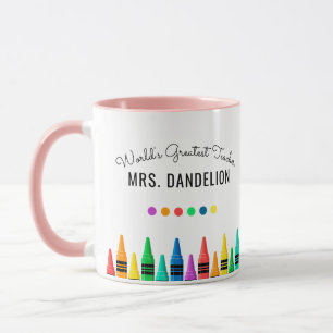 Rainbow Crayons 's werelds beste leraar koffie Mok
