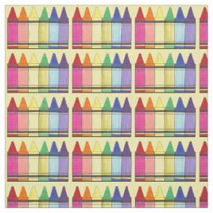 Rainbow Crayons School Teacher Art Supply Class Stof