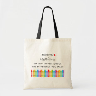 Rainbow Crayons Teacher Appreciation Canvas tas