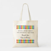 Rainbow Crayons Teacher Appreciation Canvas tas (Achterkant)