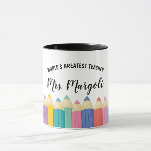 Rainbow Crayons werpt de grootste Mok voor leerkof (Midden)