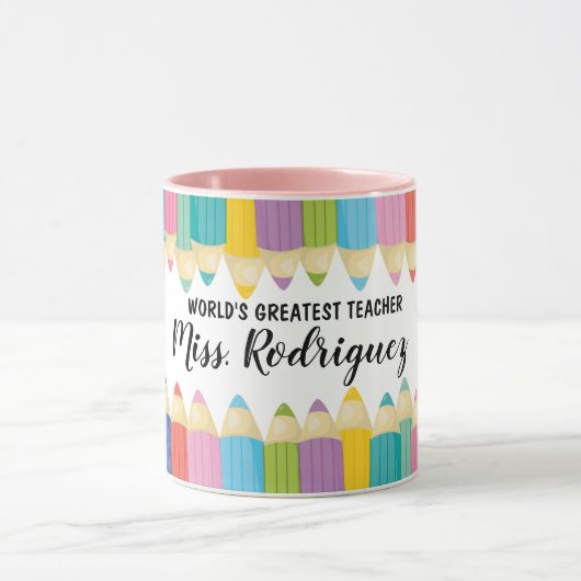 Rainbow Crayons werpt de grootste Mok voor leerkof (Midden)