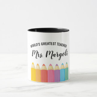 Rainbow Crayons Worlles Meilleure Mug enseignant