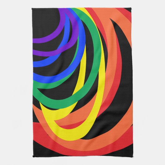 Rainbow Crescent Colors Abstracte keukenhanddoeken (Verticaal)