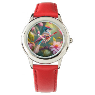 Rainbow Crested Jay Fantasy Bird Horloge