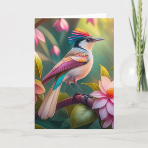 Rainbow Crested Jay Fantasy Bird Kaart