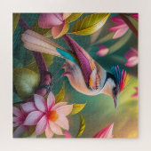 Rainbow Crested Jay Fantasy Bird Legpuzzel (Horizontaal)