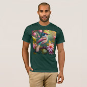 Rainbow Crested Jay Fantasy Bird T-shirt (Voorkant volledig)