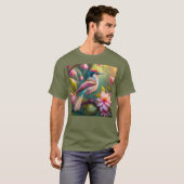 Rainbow Crested Jay Fantasy Bird T-shirt (Voorkant volledig)