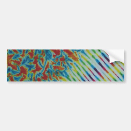 Rainbow Crinkle & Stripe Tie Dye Bumpersticker (Voorkant)